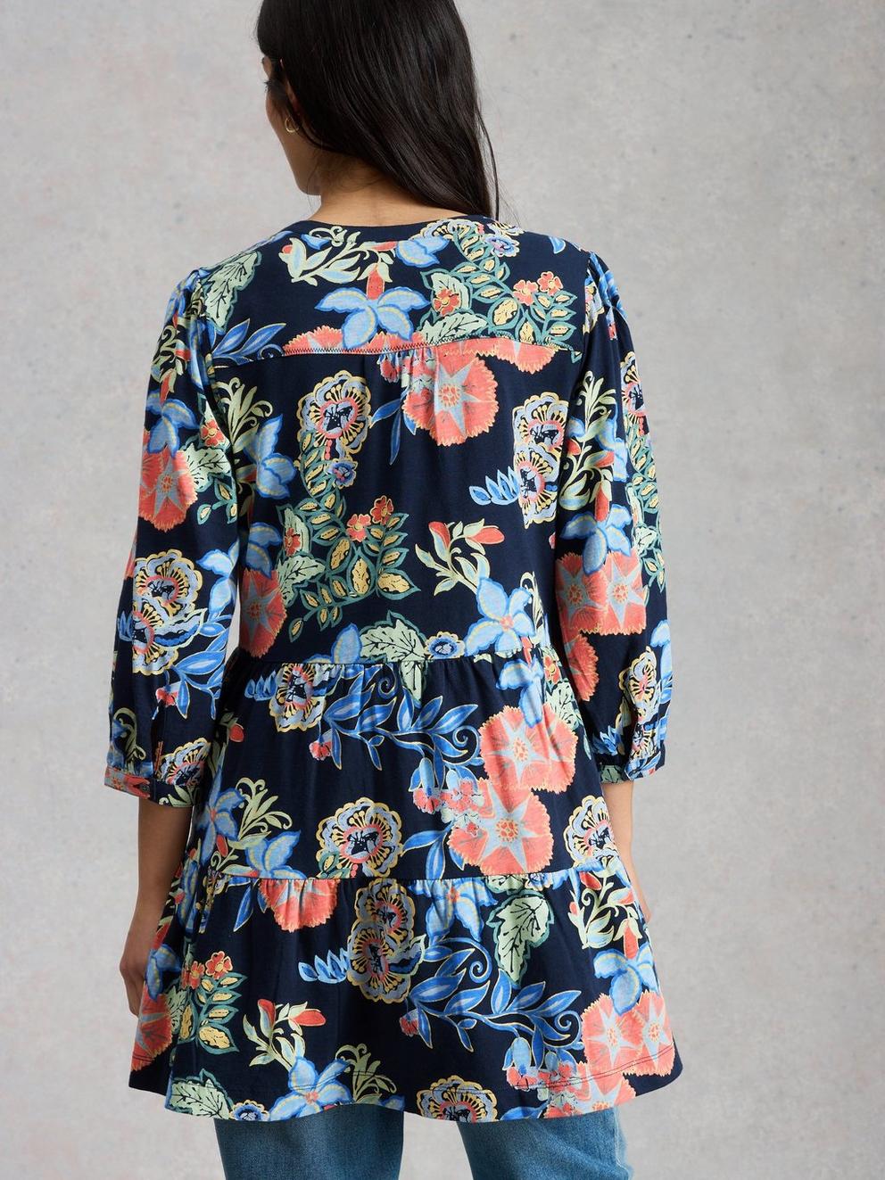 MARTA TUNIC in NAVY PR - MODEL BACK