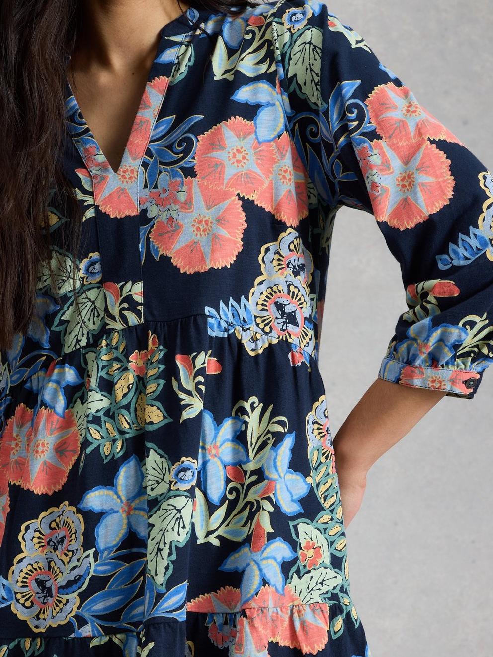 MARTA TUNIC in NAVY PR - MODEL DETAIL