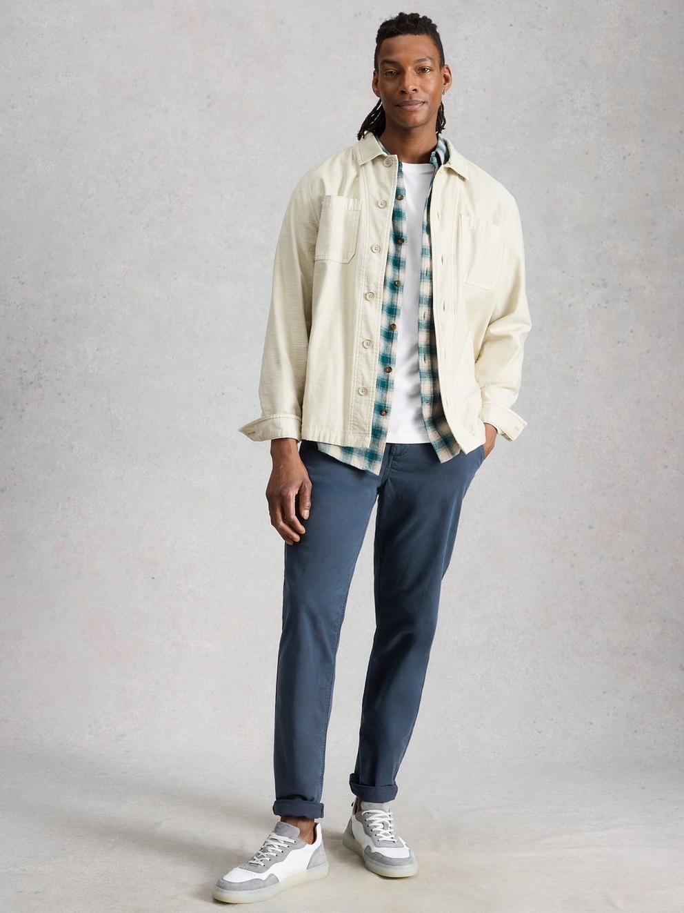 Skipton Smart Tee in BRIL WHITE - MODEL FRONT