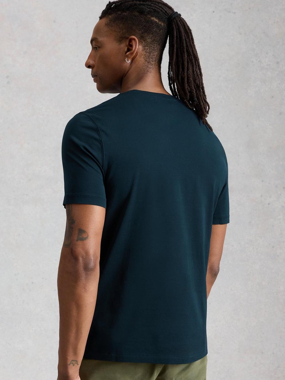 Skipton Smart Tee in DARK NAVY - MODEL BACK