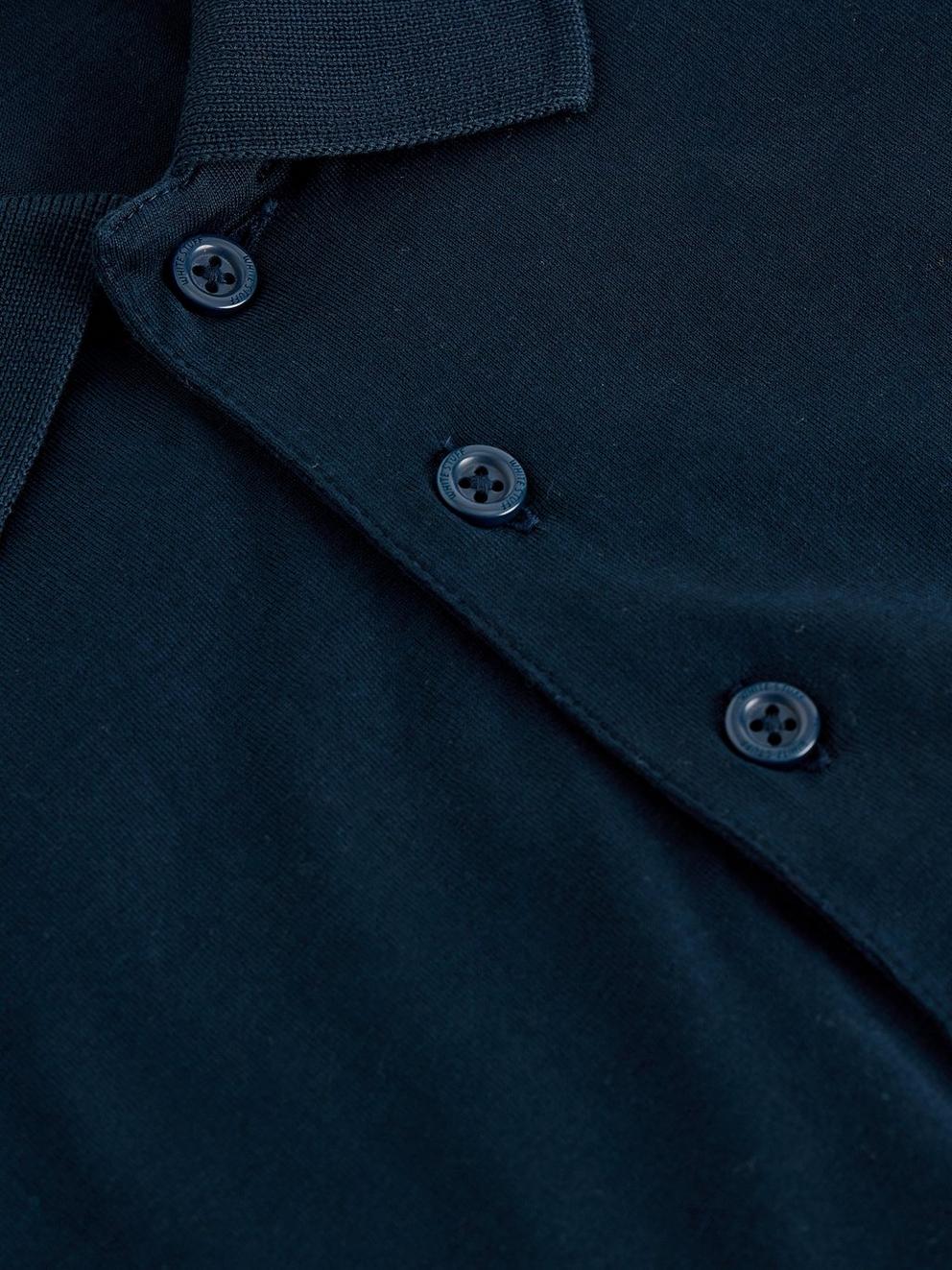 Skipton Smart Polo in DARK NAVY - FLAT DETAIL