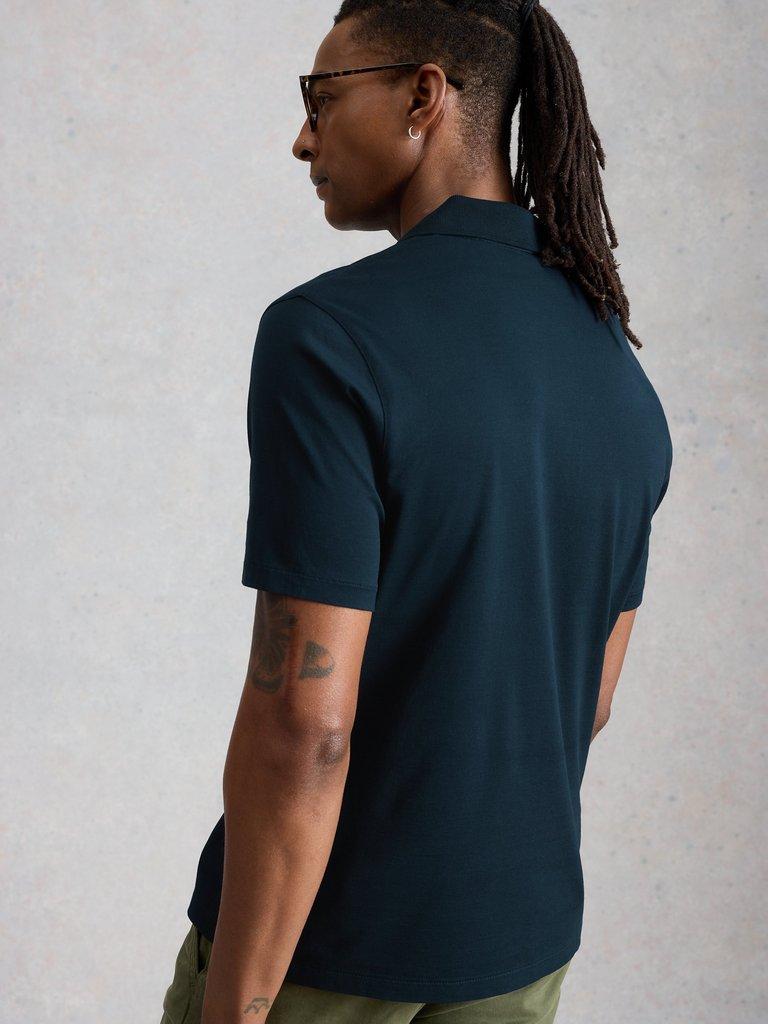Skipton Smart Polo in DARK NAVY - MODEL BACK