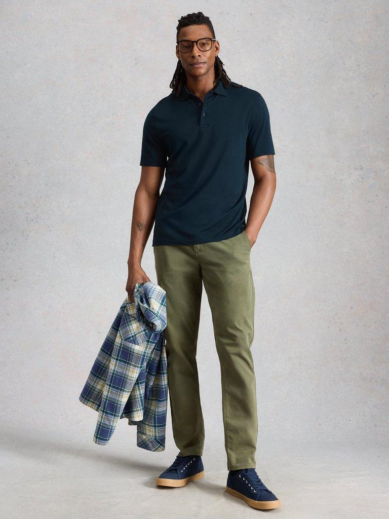 Skipton Smart Polo in DARK NAVY - MODEL FRONT