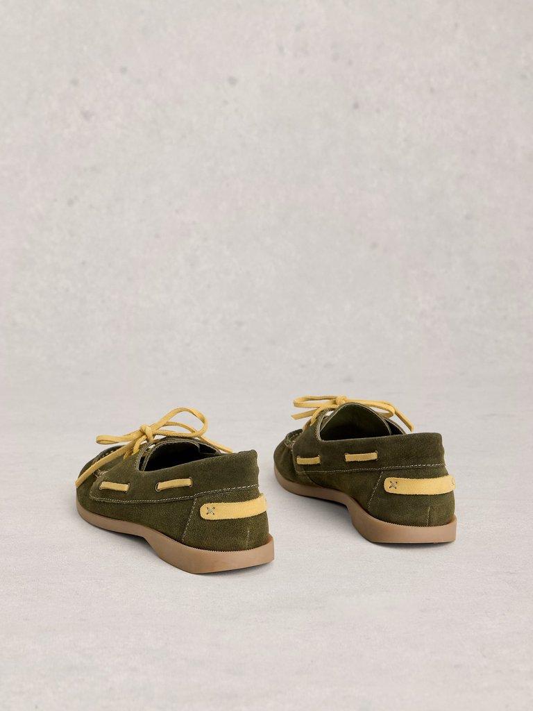 Boat Lace Up Shoe in KHAKI GRN - FLAT BACK