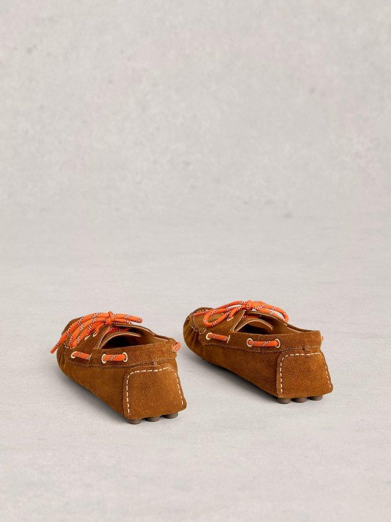 Selena Hybrid Suede Boat Shoe in MID TAN - FLAT BACK