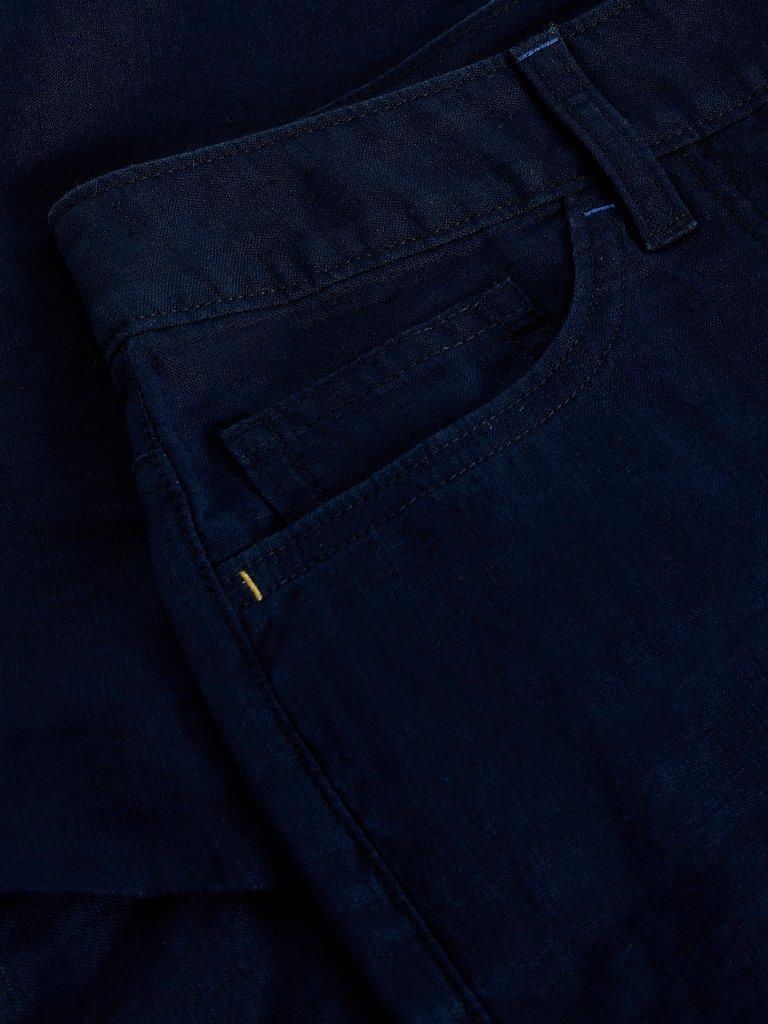 Tia Linen Short in DARK NAVY - FLAT DETAIL