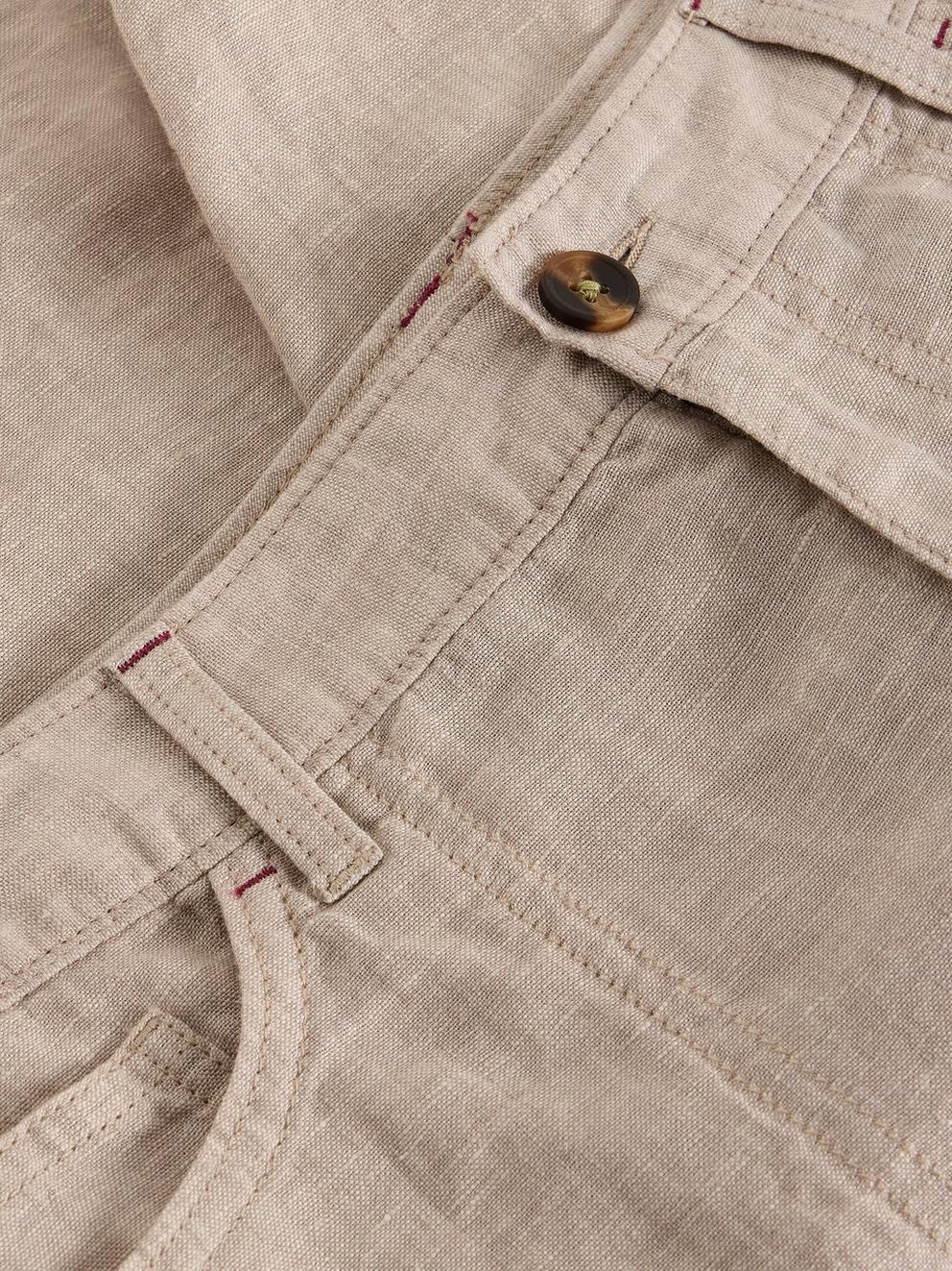 Tia Linen Short in LGT NAT - FLAT DETAIL