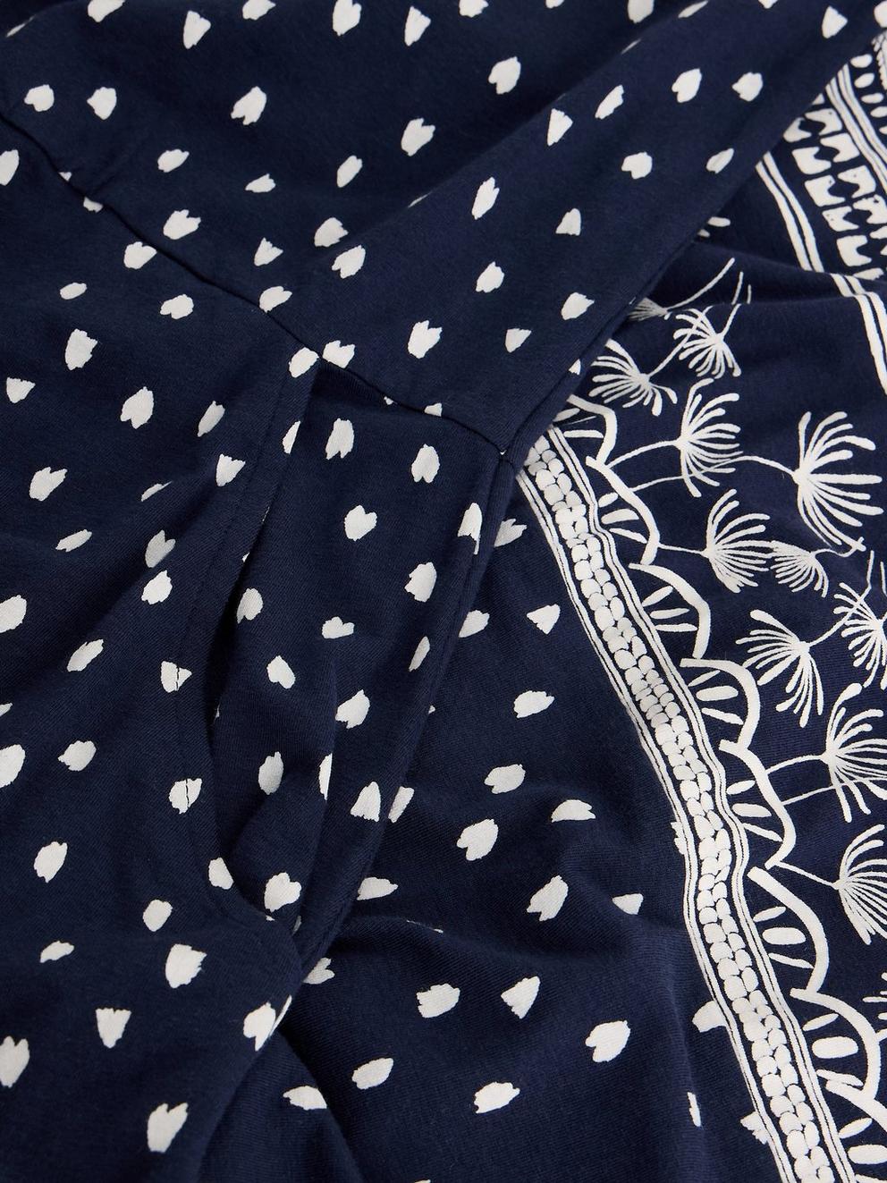 Olivia Short Sleeve Jersey Dress in NAVY PR - FLAT DETAIL