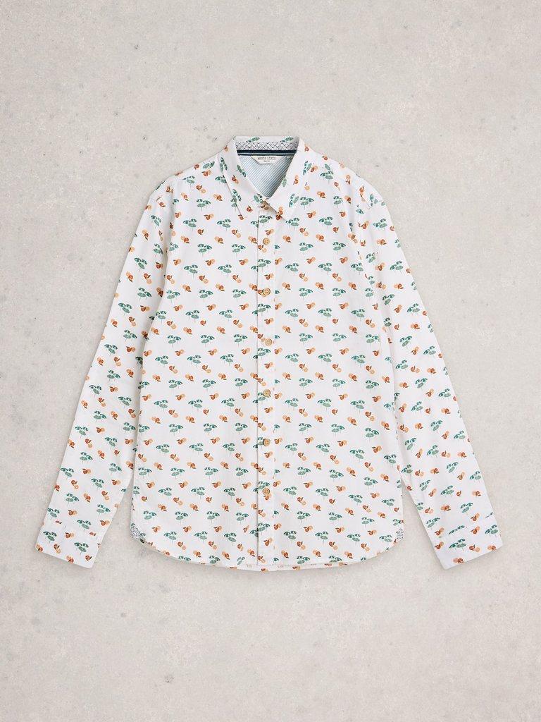 Salcombe LS Beach Print Shirt in IVORY PR - FLAT FRONT