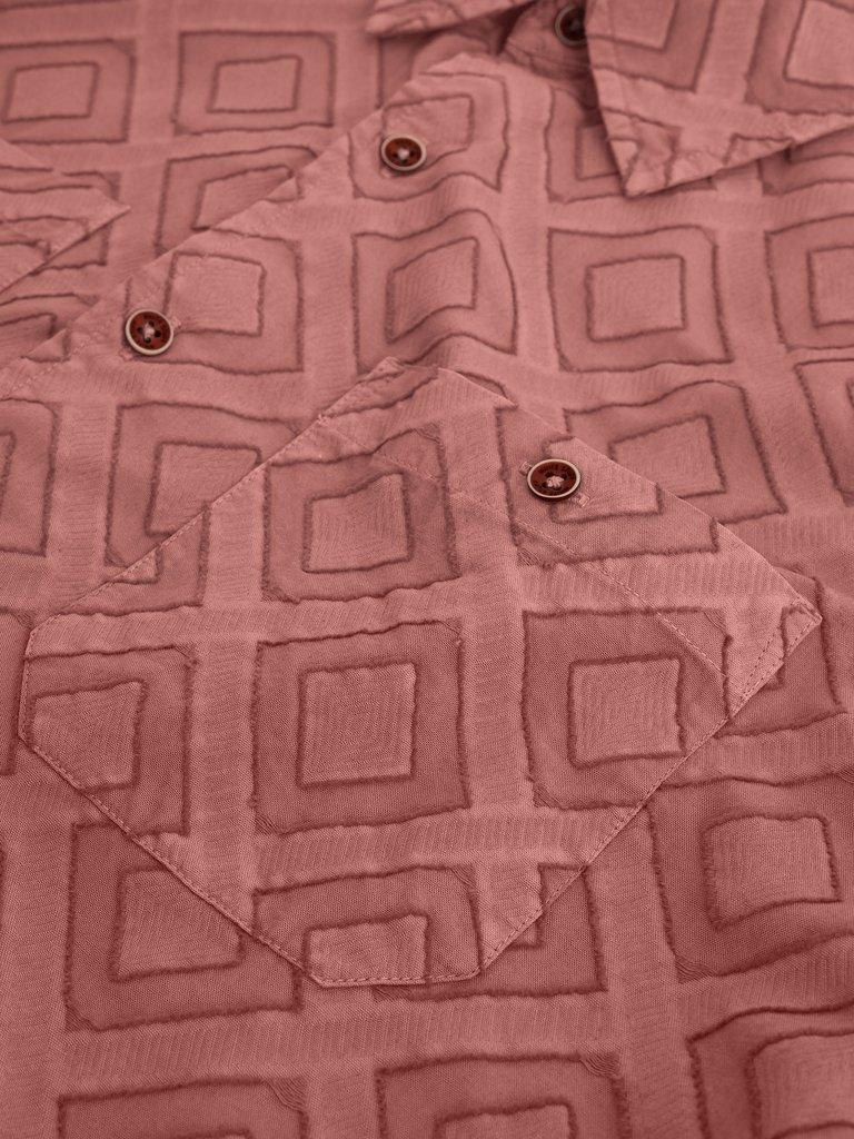 Gosport SS Geo Shirt in DUS PINK - FLAT DETAIL
