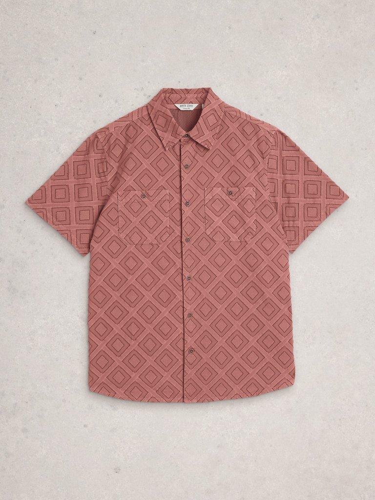 Gosport SS Geo Shirt in DUS PINK - FLAT FRONT