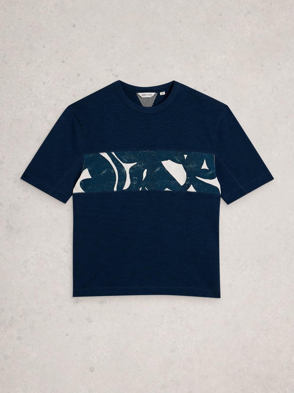 Harrington Abstract Stripe Tee in NAVY MULTI - FLAT FRONT