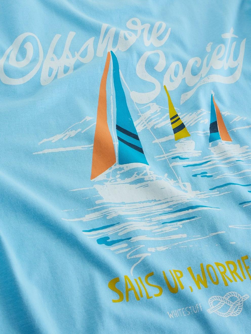 Horsham Sailing Graphic Tee in BLUE PR - FLAT DETAIL