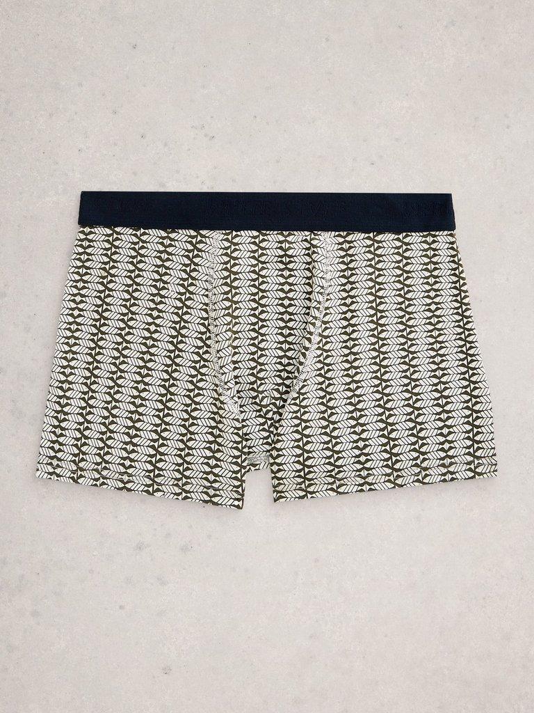 Hove 2 Pack Boxers Print Plain in GREEN PR - FLAT BACK