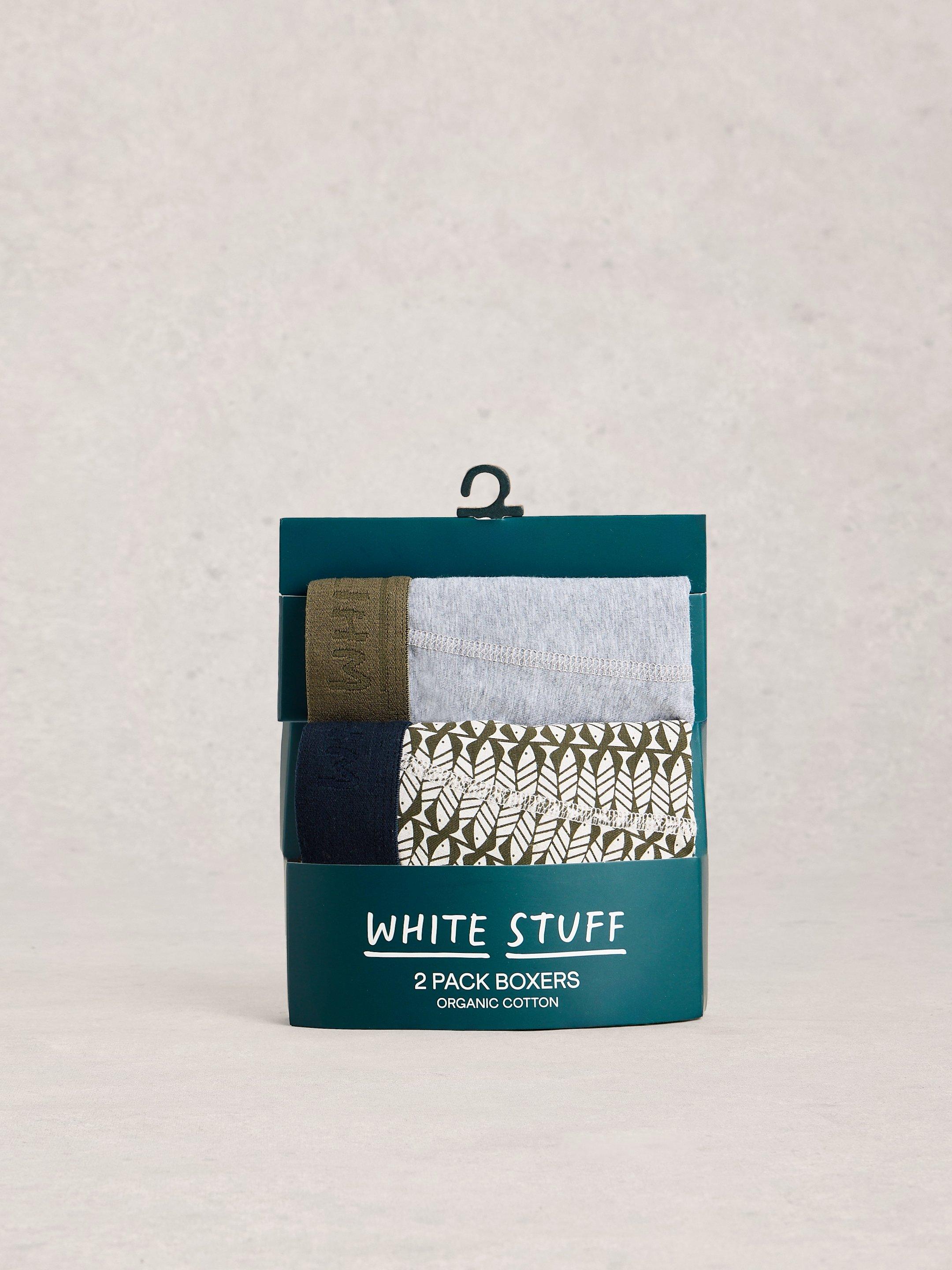 Hove 2 Pack Boxers Print Plain
