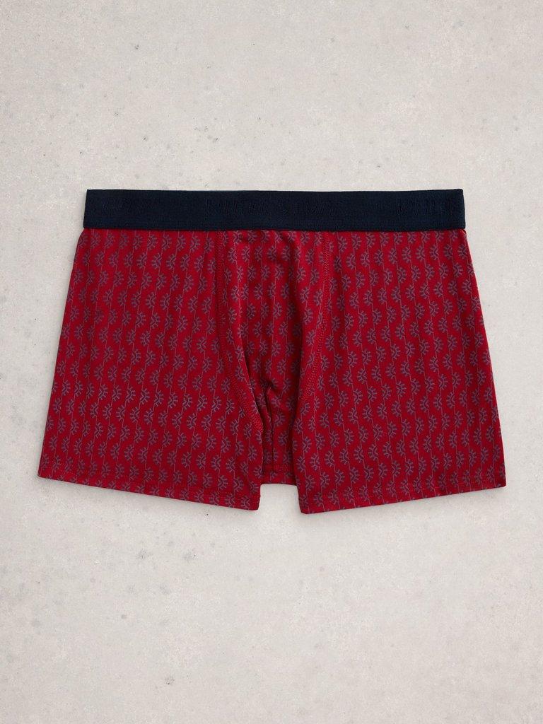 Hove 2 Pack Boxers Print Plain in RED PR - FLAT BACK