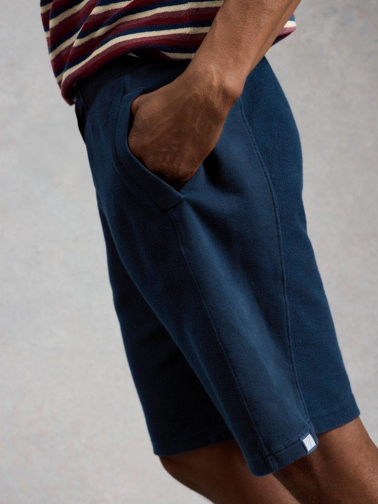 Sidmouth Sweat Short in DARK NAVY - MODEL DETAIL
