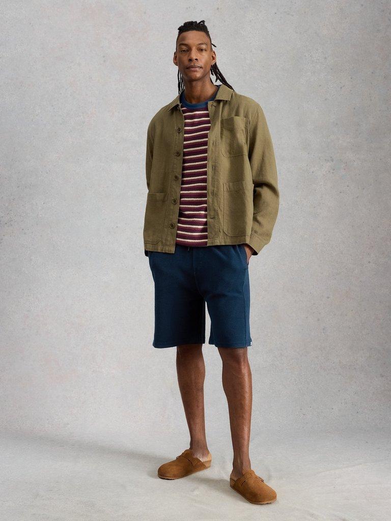 Sidmouth Sweat Short in DARK NAVY - MODEL FRONT
