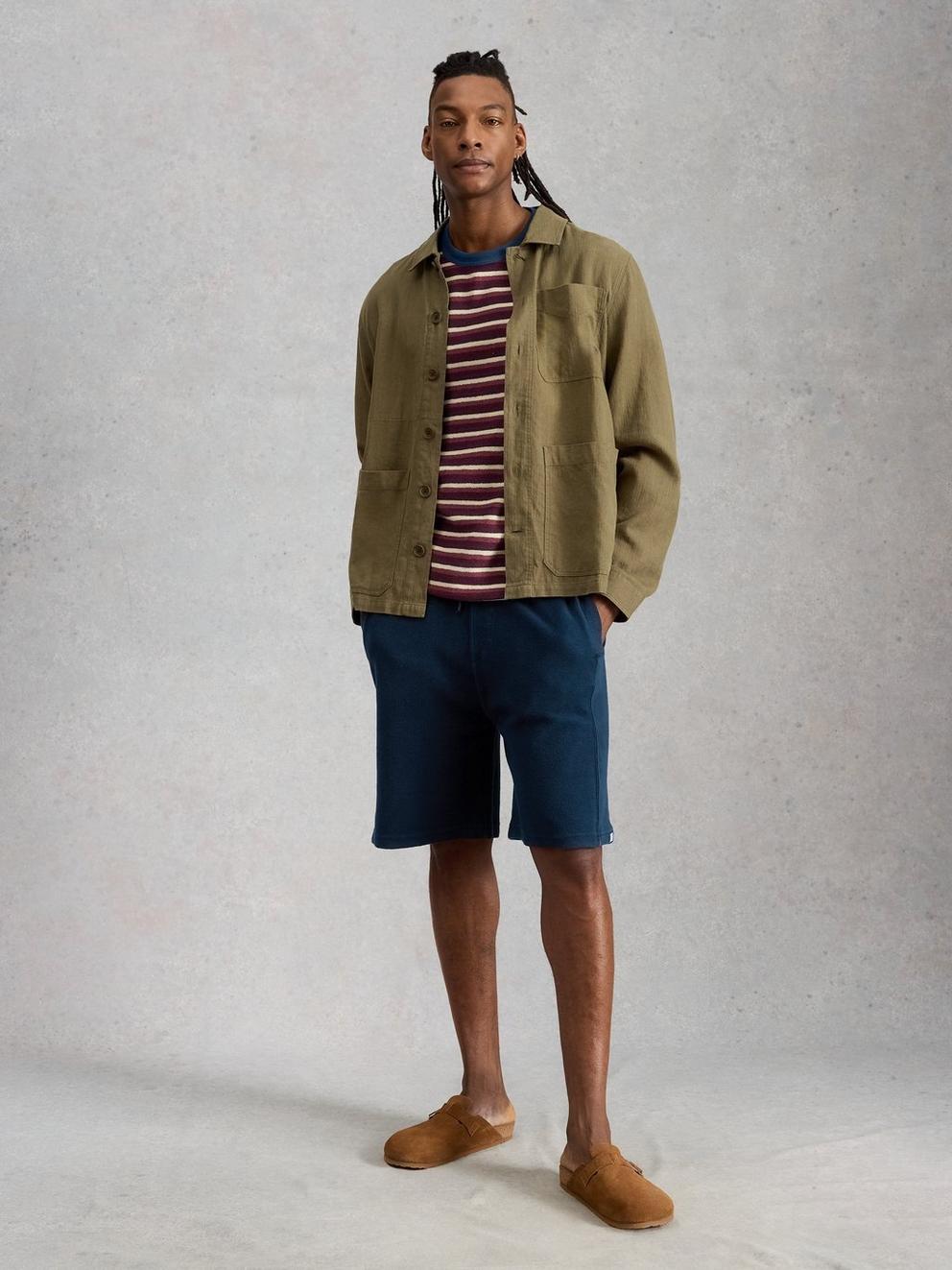 Sidmouth Sweat Short in DARK NAVY - MODEL FRONT