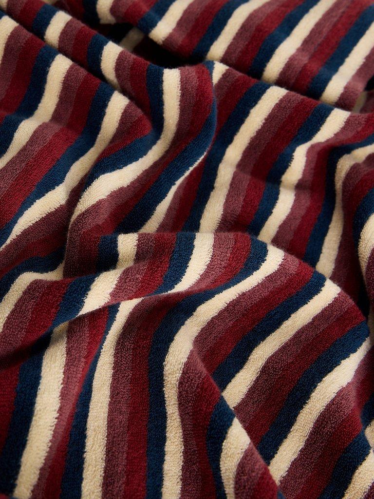 Totten Towelling Stripe Tee in RED MLT - FLAT DETAIL