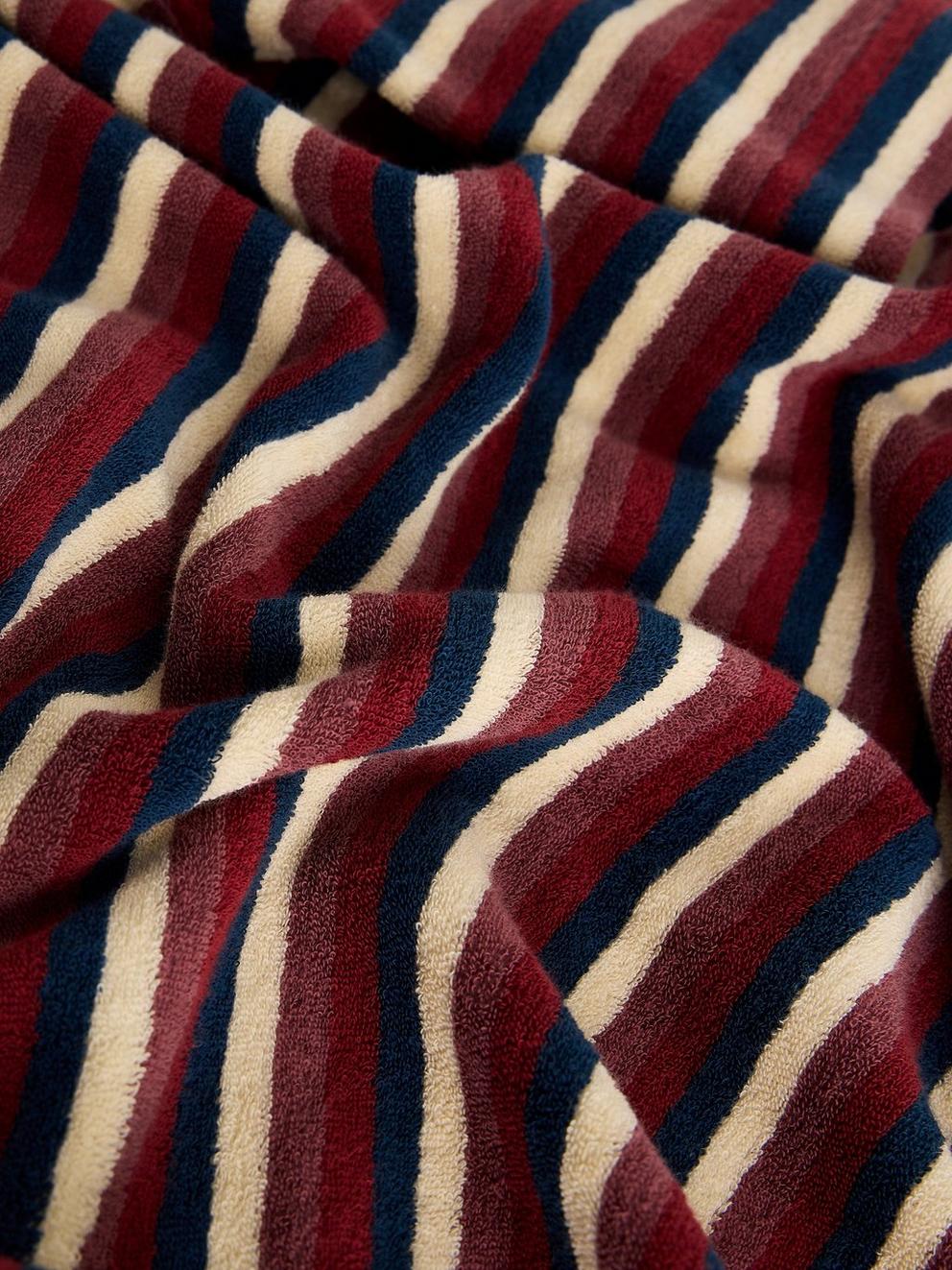 Totten Towelling Stripe Tee in RED MLT - FLAT DETAIL