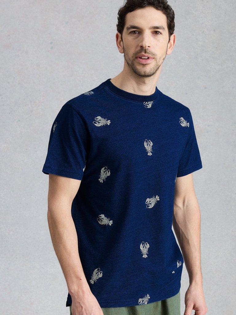 Abersoch Shrimp Graphic Tee in INDIGO BLE - LIFESTYLE