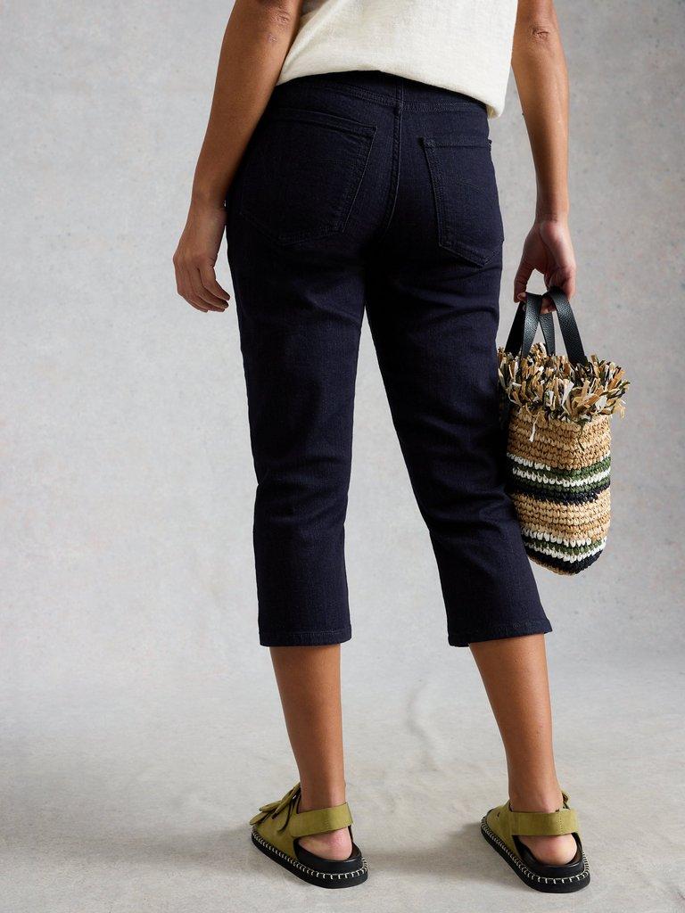 Blake Capri Jeans in DK DENIM - MODEL BACK
