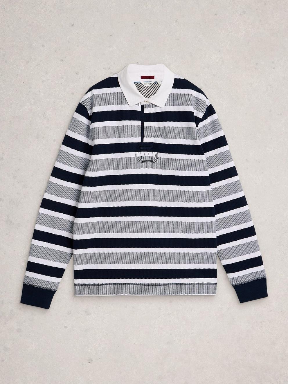 Stripe Rugby in IVORY MLT - FLAT FRONT