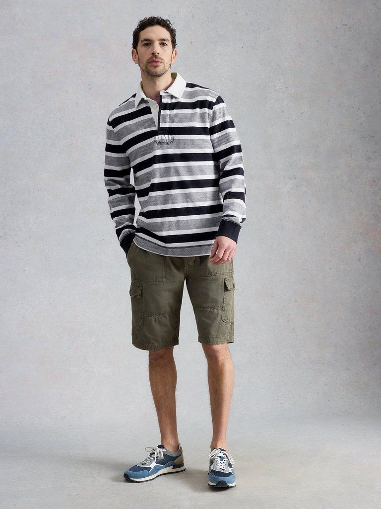 Stripe Rugby in IVORY MLT - MODEL FRONT