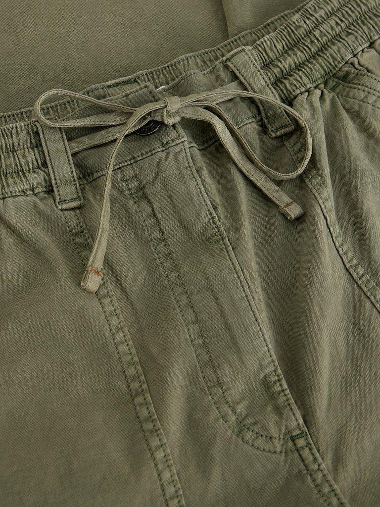 Storm Wide Leg Chino Trouser in DUS GREEN - FLAT DETAIL