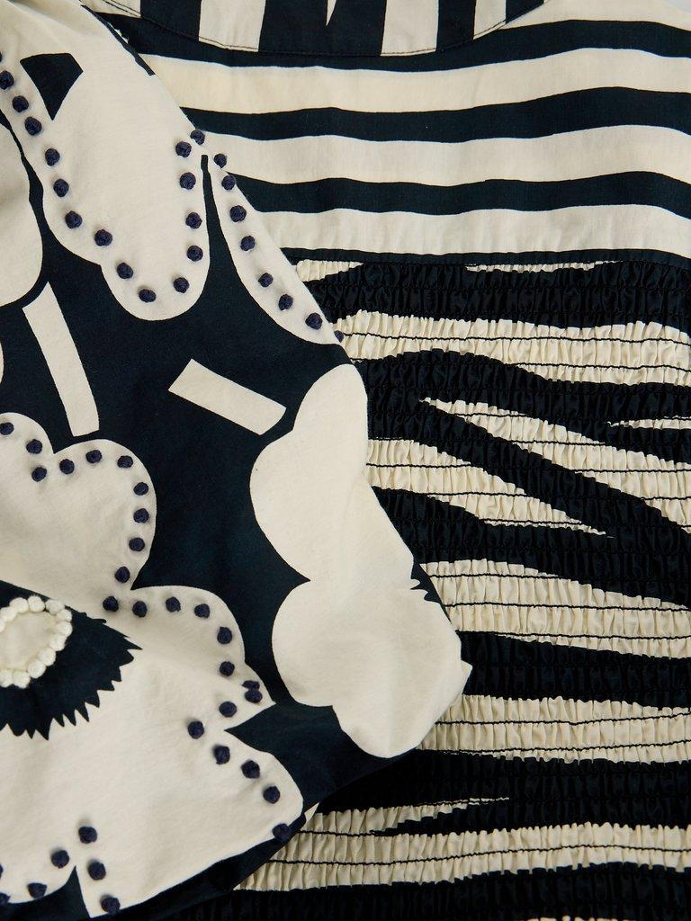 Eve Stripe Dress in NAVY MULTI - FLAT DETAIL