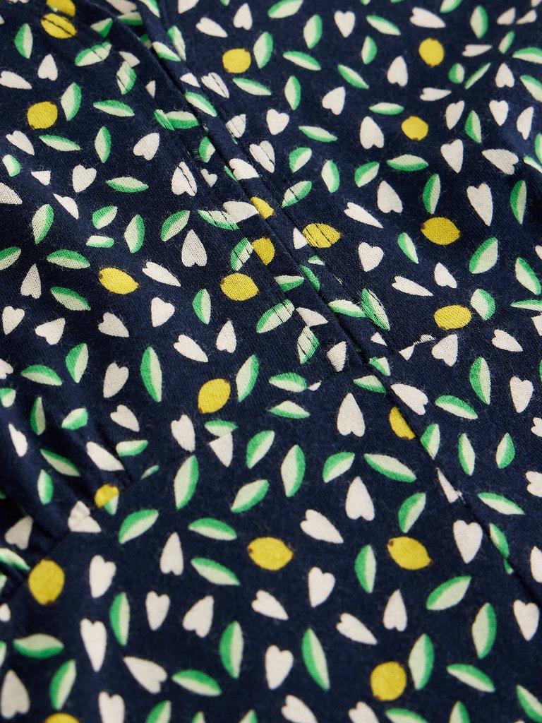 Megan Jersey Dress in NAVY MULTI - FLAT DETAIL