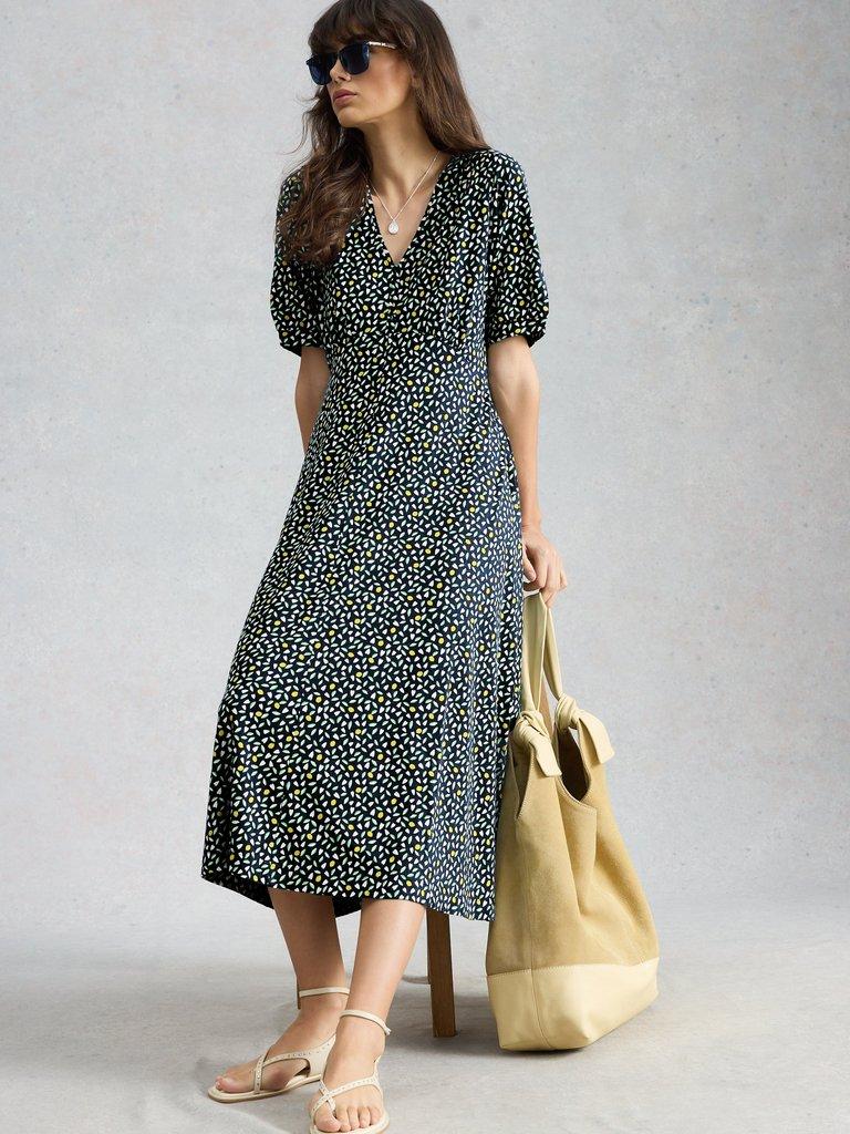 Megan Jersey Dress in NAVY MULTI - LIFESTYLE