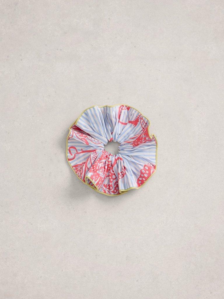 Printed Scrunchie in BLUE PR - FLAT FRONT