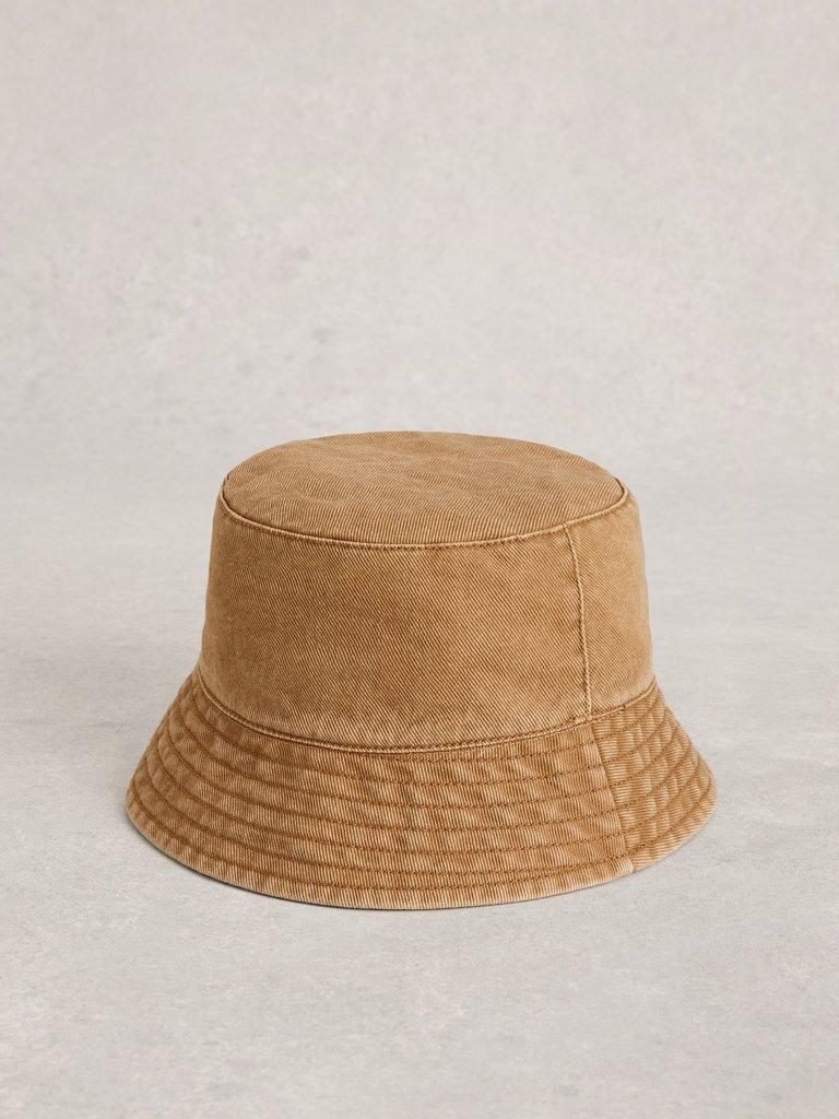 Washed Bucket Hat in LGT NAT - FLAT FRONT