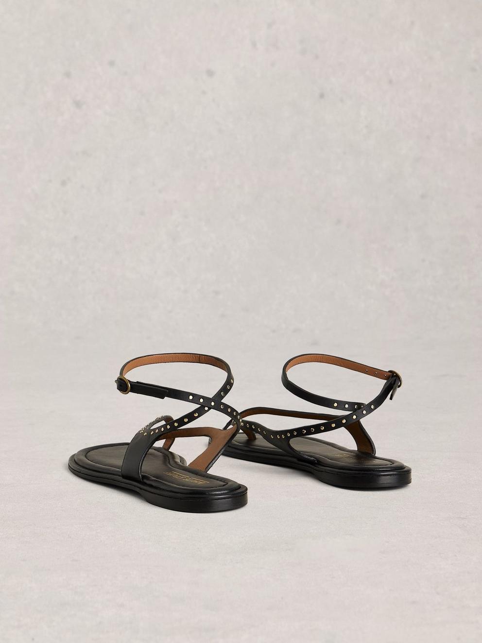 Barely There Sandal in PURE BLK - FLAT BACK