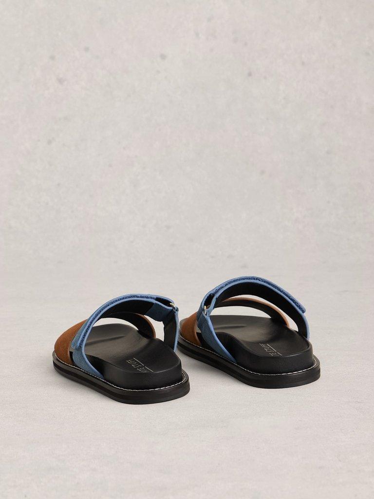 Zoey Footbed Mule in BLUE MLT - FLAT BACK