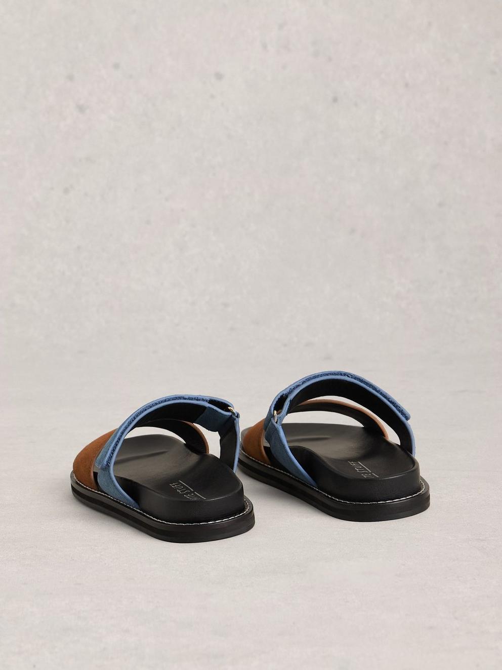 Zoey Footbed Mule in BLUE MLT - FLAT BACK