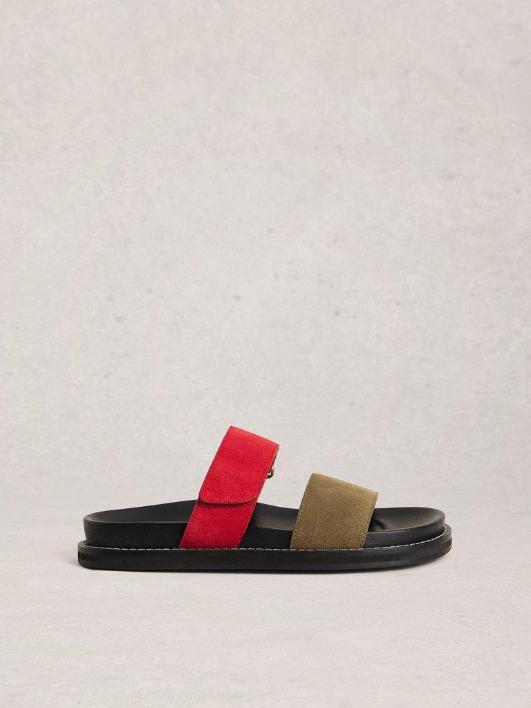Zoey Footbed Mule in RED MLT - LIFESTYLE