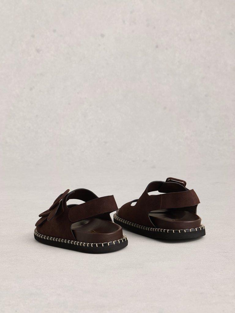 Bailey Buckle Sandal in DK BROWN - FLAT BACK