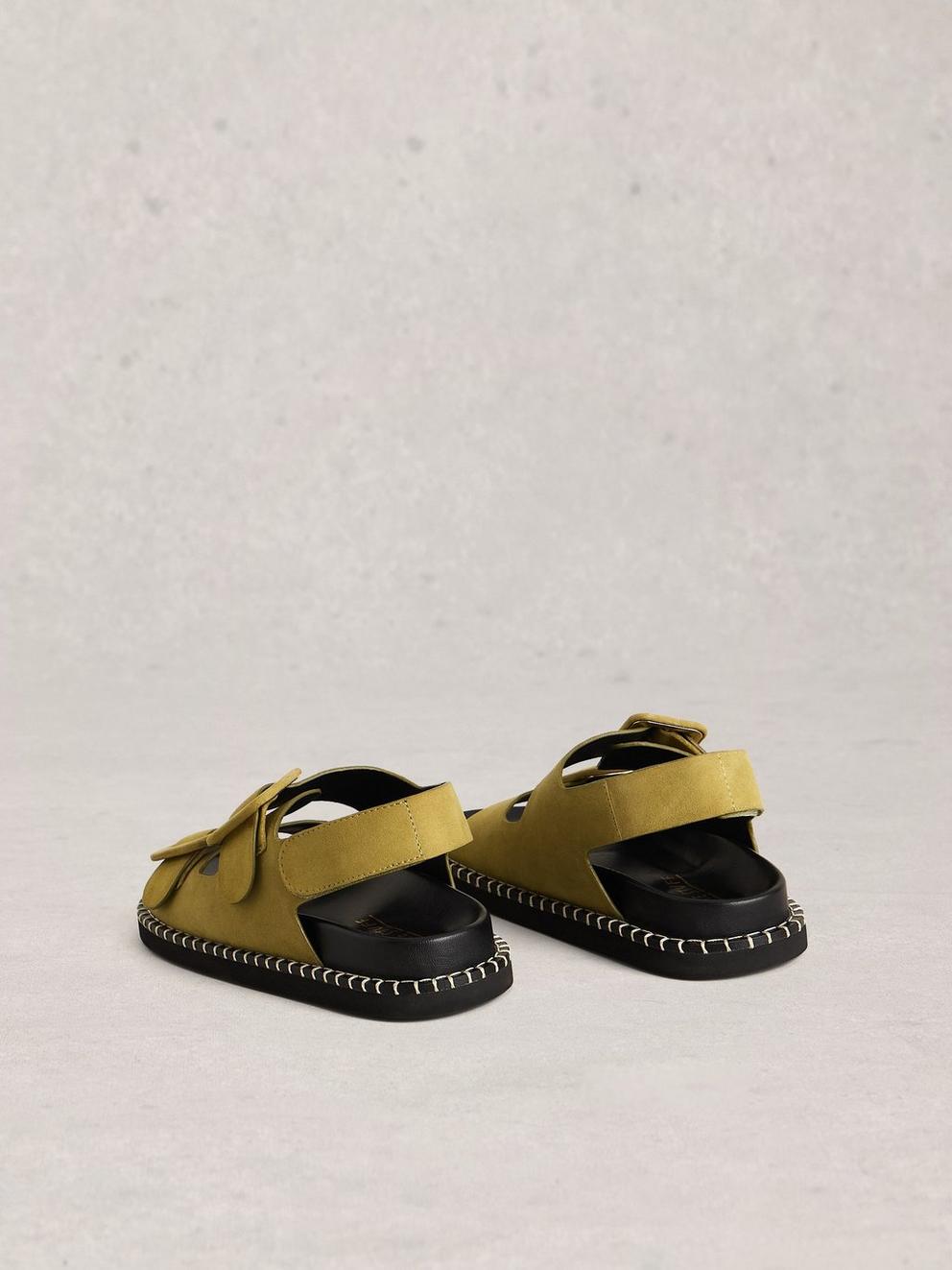 Bailey Buckle Sandal in KHAKI GRN - FLAT BACK