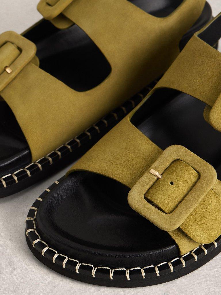 Bailey Buckle Sandal in KHAKI GRN - FLAT DETAIL