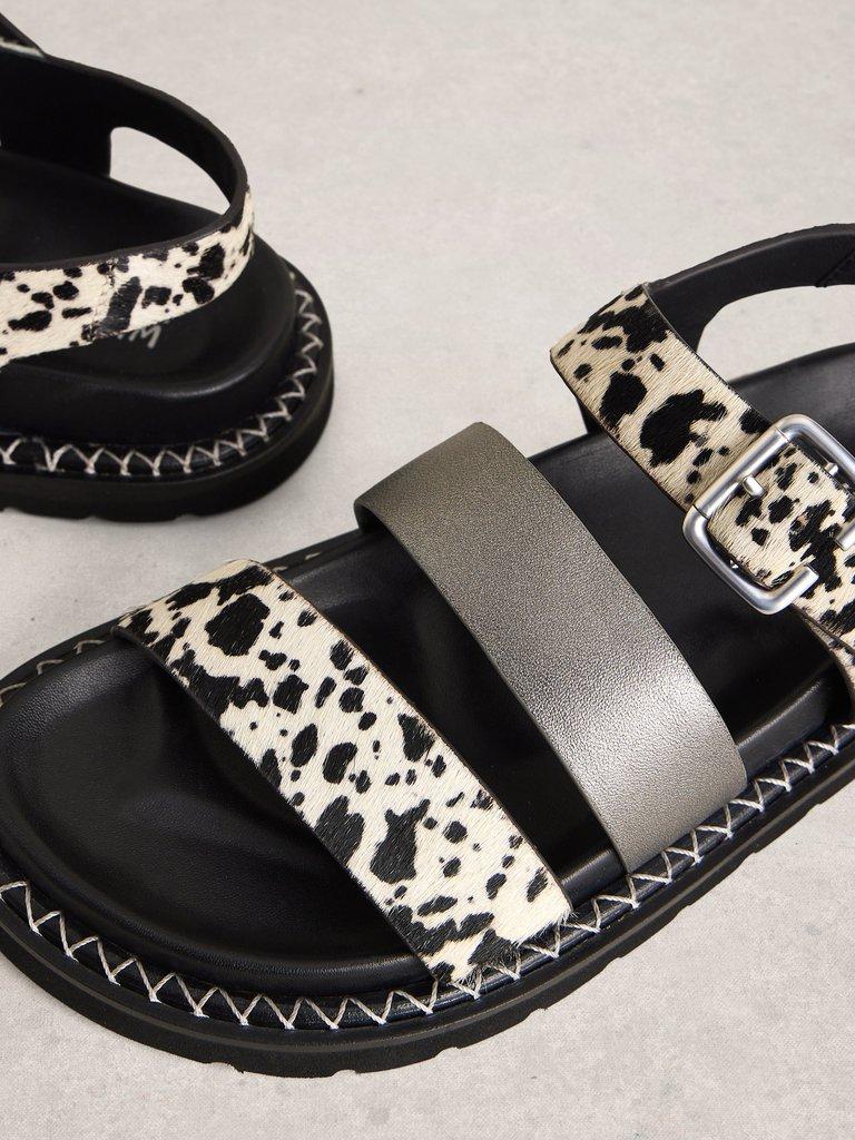 Becky Footbed Sandal in BLK MLT - FLAT DETAIL