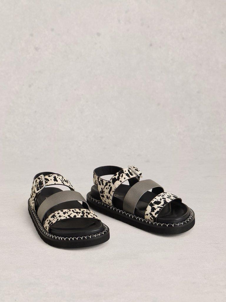 Becky Footbed Sandal in BLK MLT - FLAT FRONT