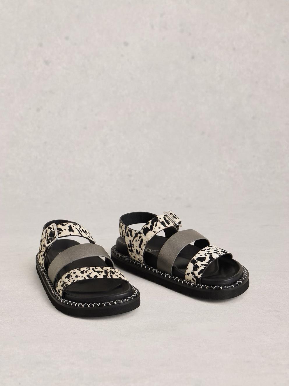 Becky Footbed Sandal in BLK MLT - FLAT FRONT