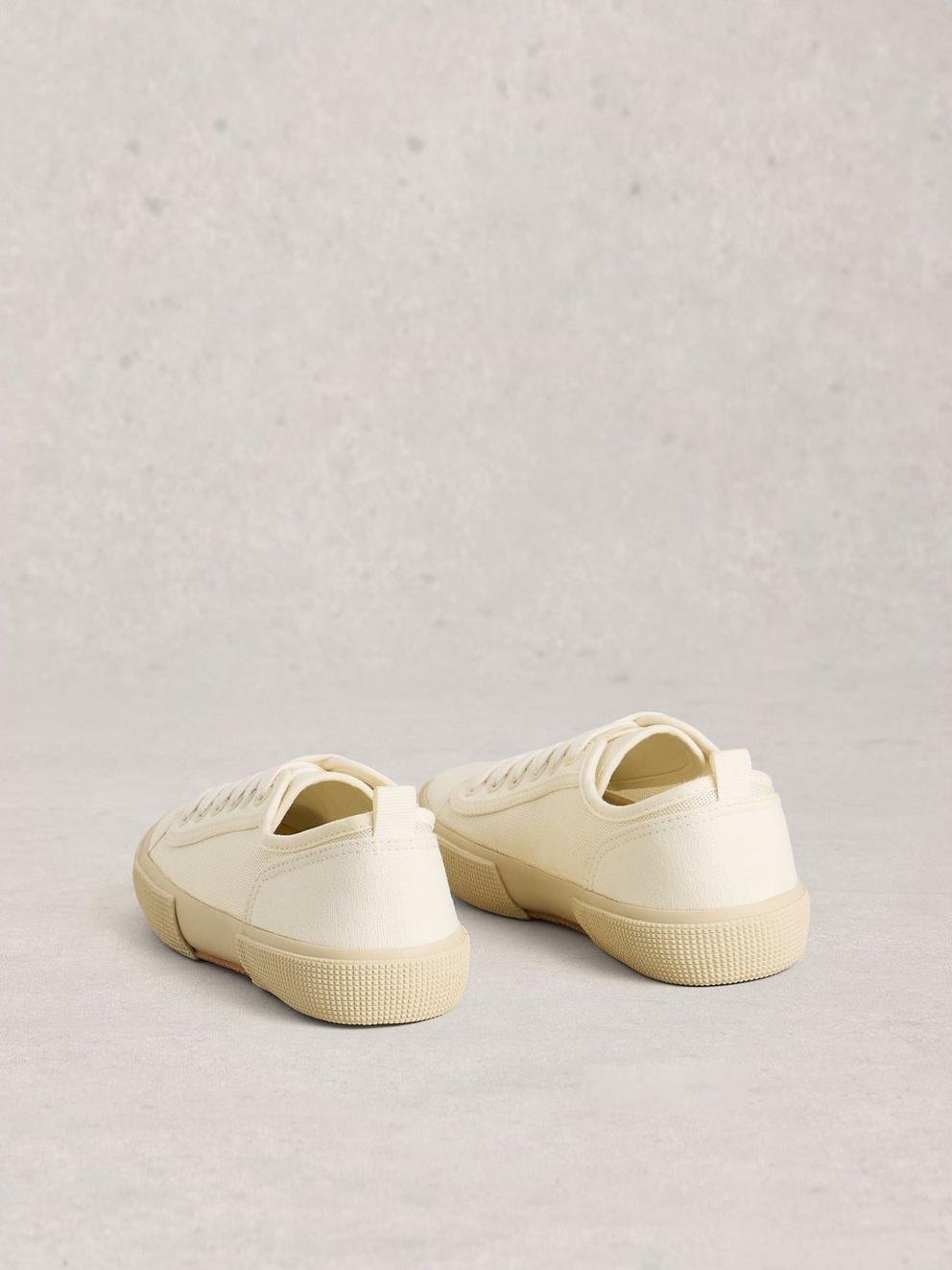 Pippa Mesh Lace Up Trainer in PALE IVORY - FLAT BACK