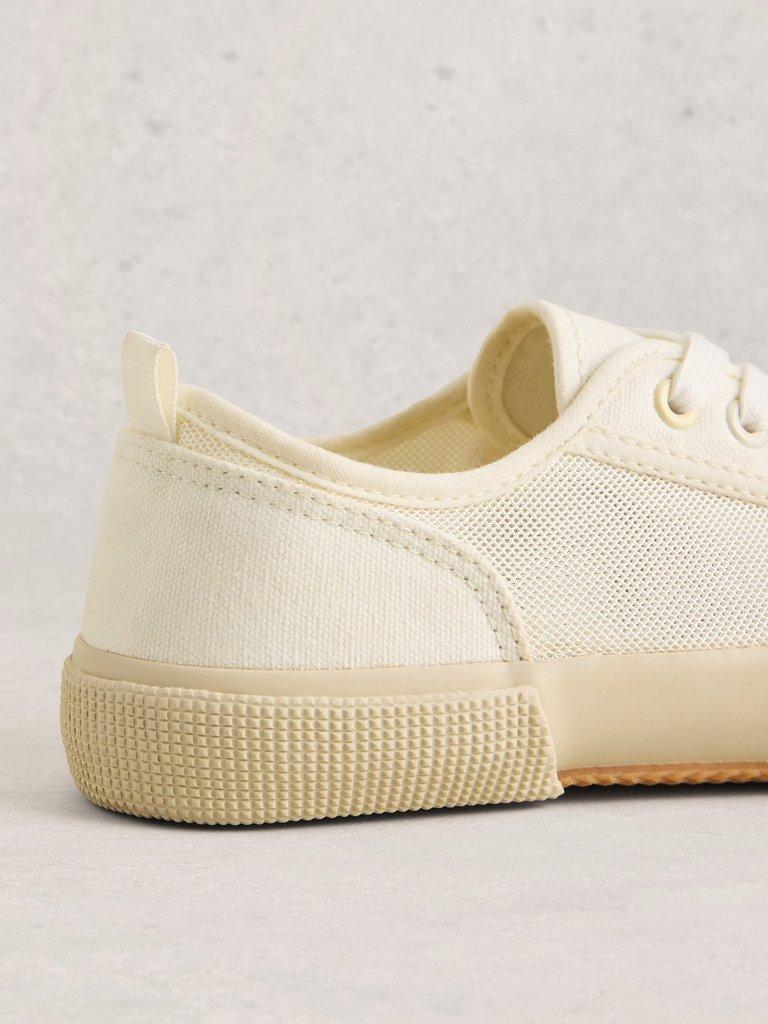 Pippa Mesh Lace Up Trainer in PALE IVORY - FLAT DETAIL