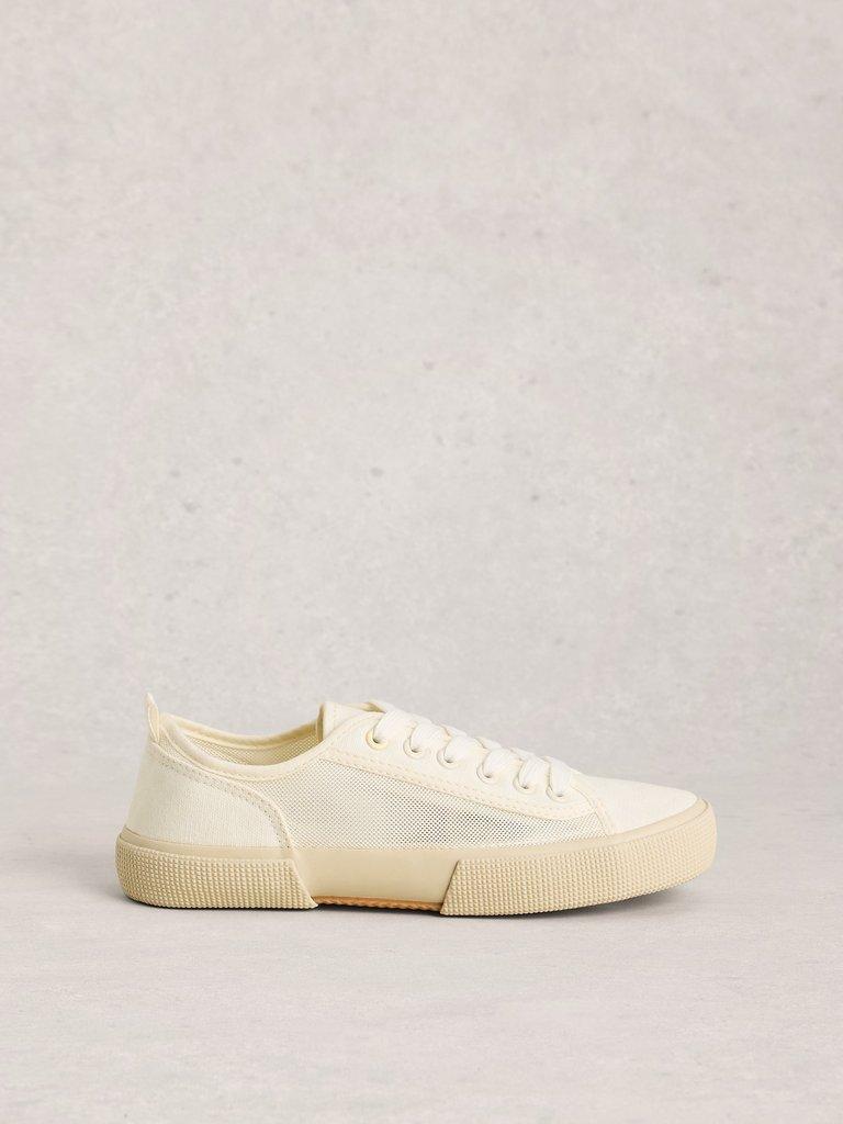 Pippa Mesh Lace Up Trainer in PALE IVORY - LIFESTYLE