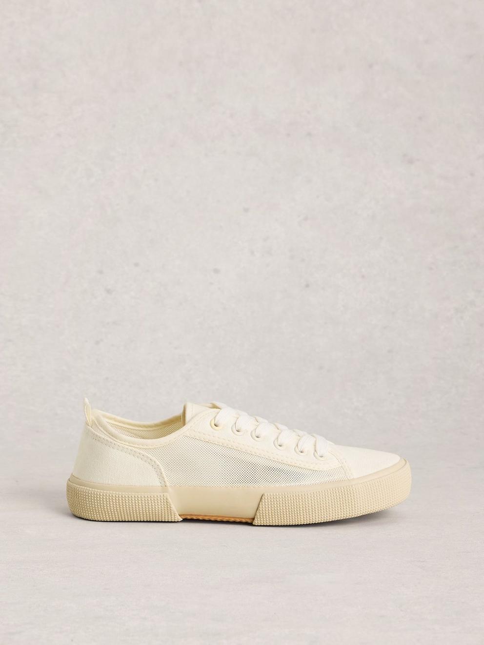 Pippa Mesh Lace Up Trainer in PALE IVORY - LIFESTYLE