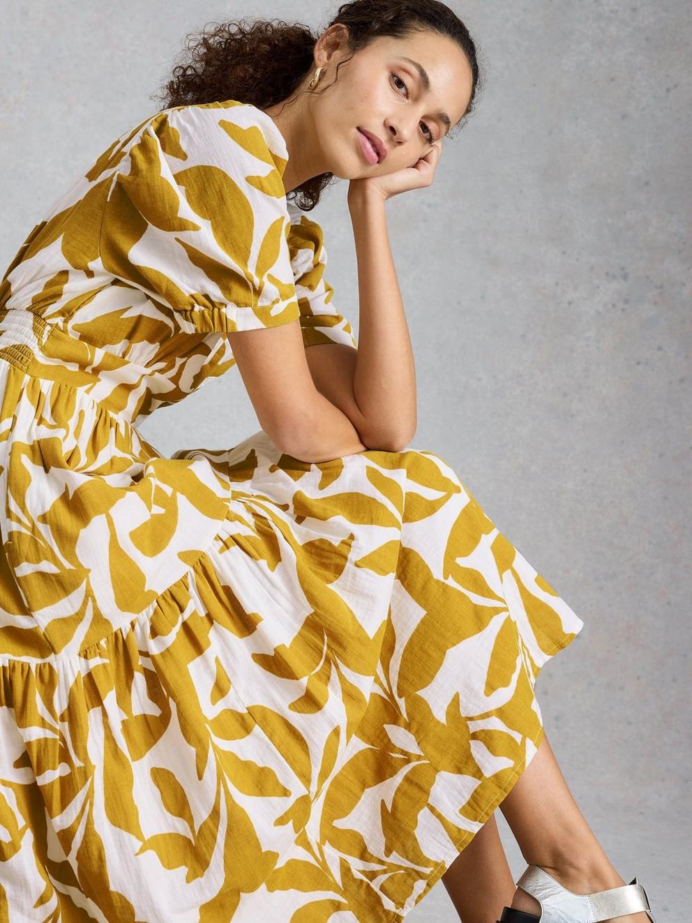 Jolene Dress in CHART PR - MODEL DETAIL